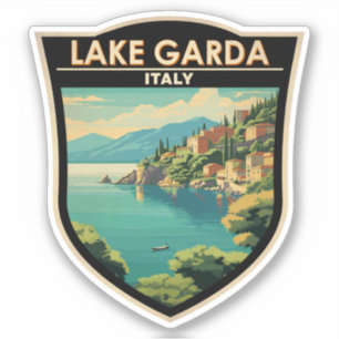 Lago di Garda Italia Travel Art Vintage Sticker