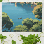 Lago di Garda Italia Travel Art Vintage Theedoek (Gevouwen)