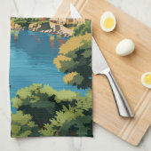 Lago di Garda Italia Travel Art Vintage Theedoek (Quarter Fold)