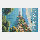 Lago di Garda Italia Travel Art Vintage Theedoek (Horizontaal)
