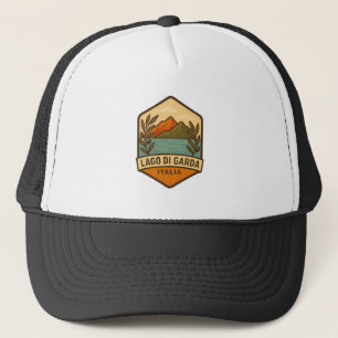 Lago di Garda Italia Vintage Travel Badge   Italië Trucker Pet
