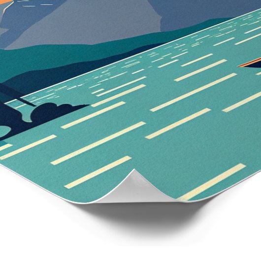 Lago di Garda Italië Minimalistisch  kunstPoster Poster (Hoek)