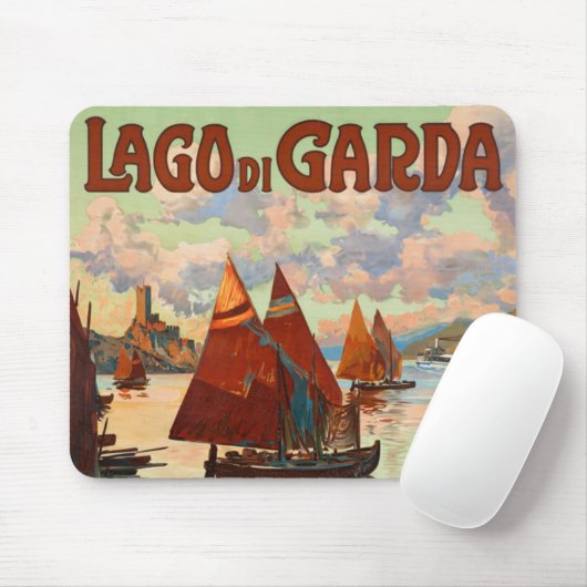 Lago di Garda, Lake Garda, Italië Oude Reis, L Muismat (Met muis)