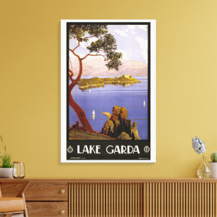 Lago di Garda, Lake Garda, Italië Reizen in het ve Canvas Afdruk