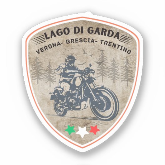 lago di garda - meer garda : italiaanse alps moto sticker (Voorkant)