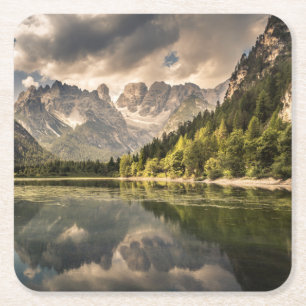 Lago di Landro Dürrensee , Italië Kartonnen Onderzetters