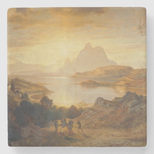 Lago di Lugano - Albert Zimmermann Stenen Onderzetter (Voorkant)