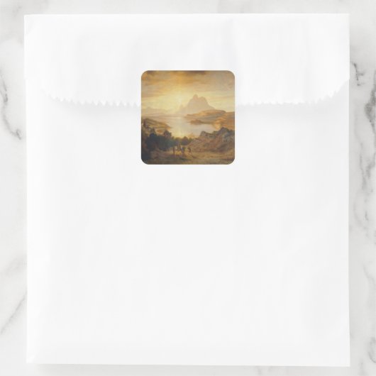 Lago di Lugano - Albert Zimmermann Vierkante Sticker (Tas)