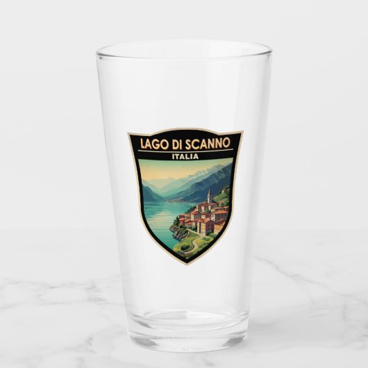 Lago di Scanno Italia Travel Art Vintage Glas (Voorkant)