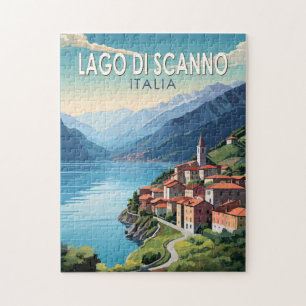 Lago di Scanno Italia Travel Art Vintage Legpuzzel