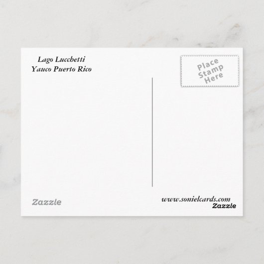 Lago Lucchetti Yauco Briefkaart (Achterkant)