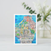 Lago Maggiore Italië Beroemde Reisplaats Waterverf Briefkaart (Staand voorkant)