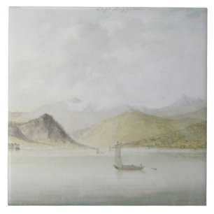 Lago Maggiore (met pen, inkt en grafiet, op papier Tegeltje