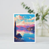 Lago Maggiore Zwitserland Kunst vintage reizen Briefkaart (Staand voorkant)