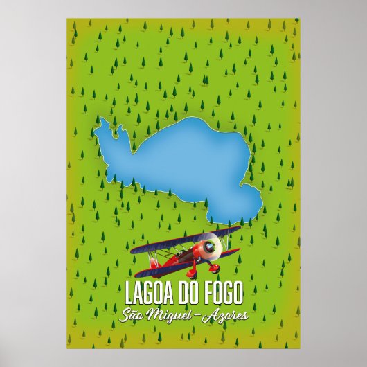 Lagoa do Fogo São Miguel Azores kaart Poster (Voorkant)
