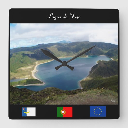 Lagoa do Fogo Wall Clock Vierkante Klok (Voorkant)