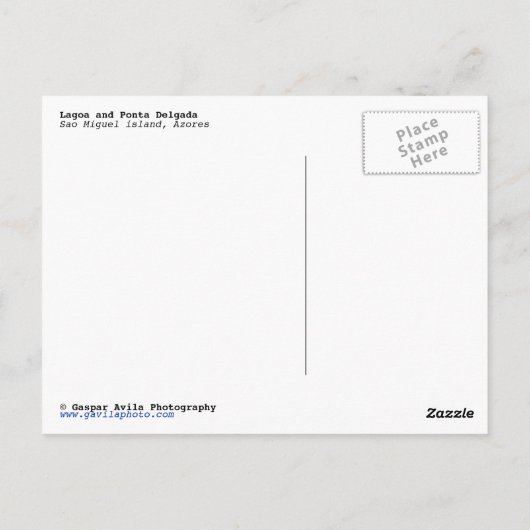 Lagoa en Ponta Delgada Briefkaart (Achterkant)