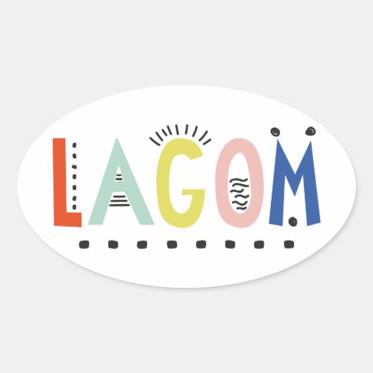 Lagom Colors Oval Sticker (Voorkant)