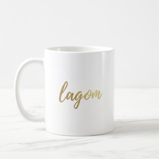 Lagom Scandinavian Gold Foil Coffee Mok (Links)