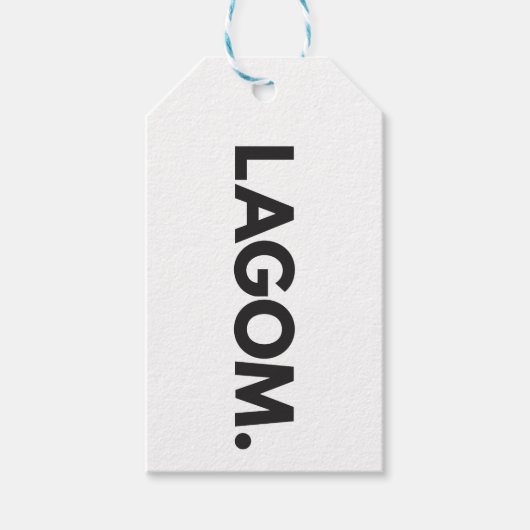 LAGOM. Zwart-Wit Cadeaulabel (Voorkant)