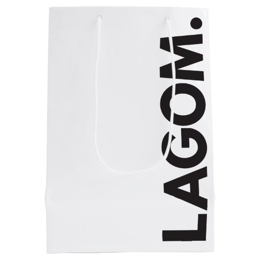 LAGOM. Zwart-Wit Medium Cadeauzakje (Achterkant)