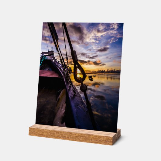 Lagoon at Dawn, at Acryl Bord (Hoek)