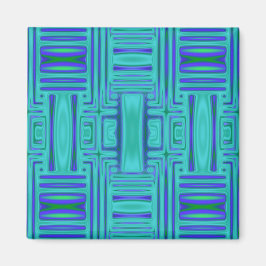 Lagoon Blue Geometric Magnet
