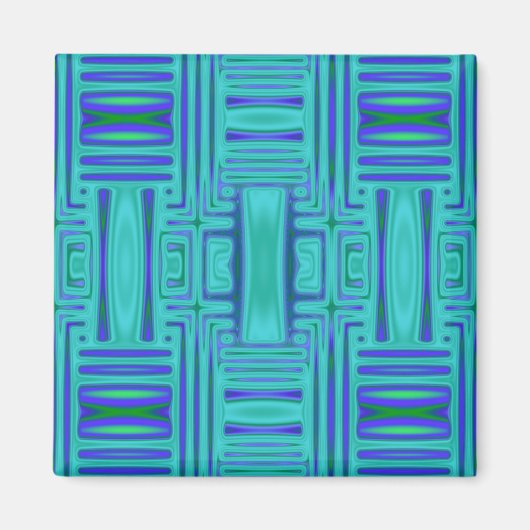 Lagoon Blue Geometric Magnet (Voorkant)