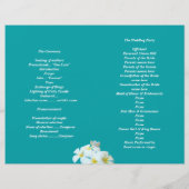 Lagoon Blue Plumeria Beach Wedding Programme (Achterkant)