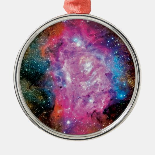 Lagoon Emissie Nebula Interstellar Cloud Foto Metalen Ornament (Voorkant)