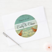 Lagoon & Endive Tortelduifjes Bruiloft Sticker (Envelop)