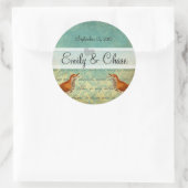 Lagoon & Endive Tortelduifjes Bruiloft Sticker (Tas)