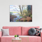 Lagoon Vancouver van het Lente Landschap Schildere Canvas Afdruk (Insitu (Woonkamer))