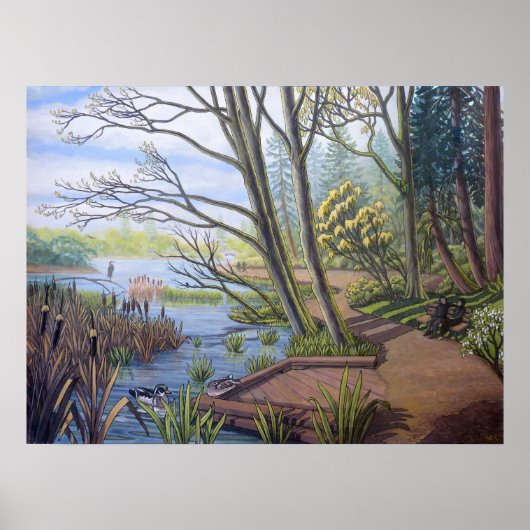 Lagoon Vancouver van het Lente Landschap Schildere Poster (Voorkant)