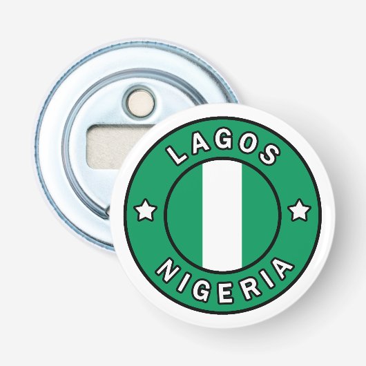 Lagos Nigeria Button Flesopener (Voorkant)