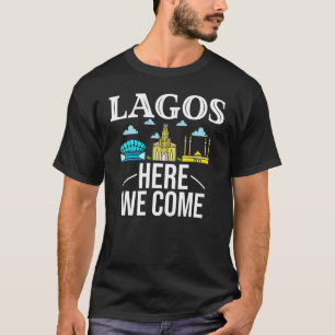 Lagos Nigeria City Trip Skyline Map Revel T-shirt