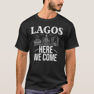 Lagos Nigeria City Trip Skyline Map Revel T-shirt