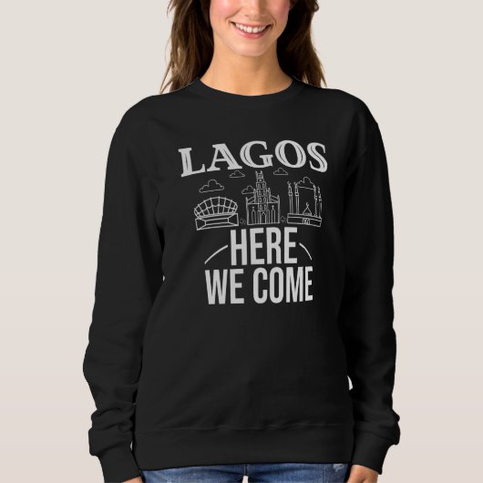 Lagos Nigeria City Trip Skyline Map Travel   Trui (Voorkant)