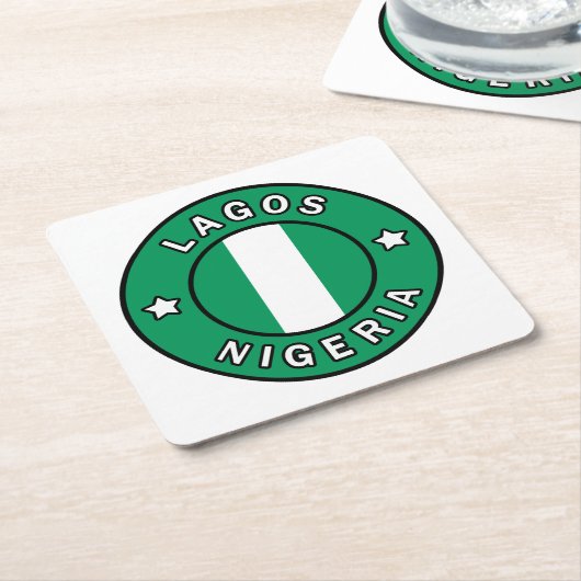 Lagos Nigeria Kartonnen Onderzetters (Schuin)