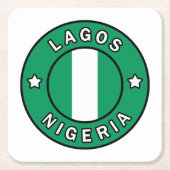 Lagos Nigeria Kartonnen Onderzetters (Voorkant)
