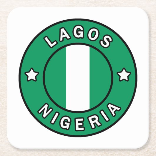 Lagos Nigeria Kartonnen Onderzetters (Voorkant)