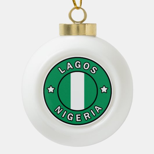 Lagos Nigeria Keramische Bal Ornament (Voorkant)