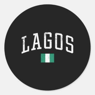 Lagos Nigeria Land Vlag Vakantie Ronde Sticker