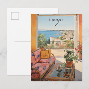 Lagos Nigeria Reis Stad Schilderen Esthetisch Briefkaart