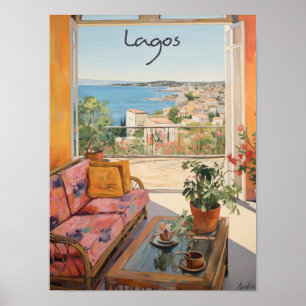 Lagos Nigeria Reizen Stad Schilderen Esthetisch Poster