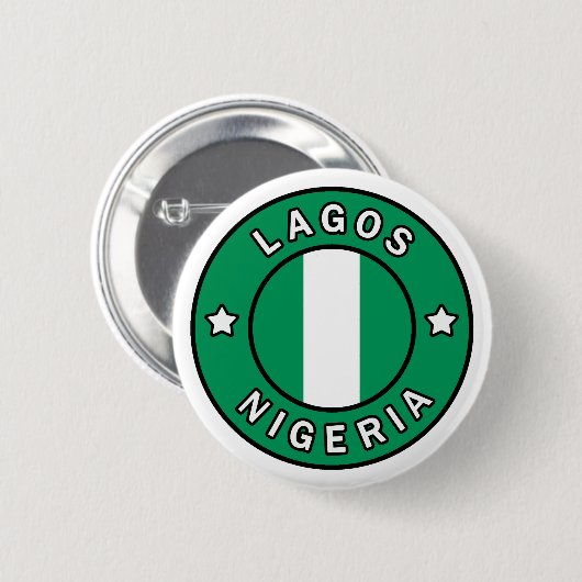 Lagos Nigeria Ronde Button 5,7 Cm (Voorkant /achterkant)