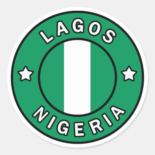 Lagos Nigeria Ronde Sticker (Voorkant)