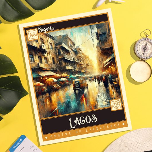 Lagos, Nigeria |  schilderij Briefkaart