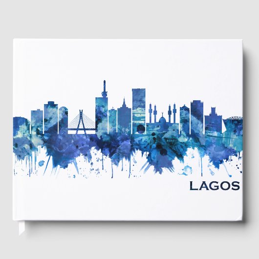 Lagos Nigeria Skyline Blue Gastenboek (Voorkant)