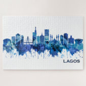 Lagos Nigeria Skyline Blue Legpuzzel (Horizontaal)